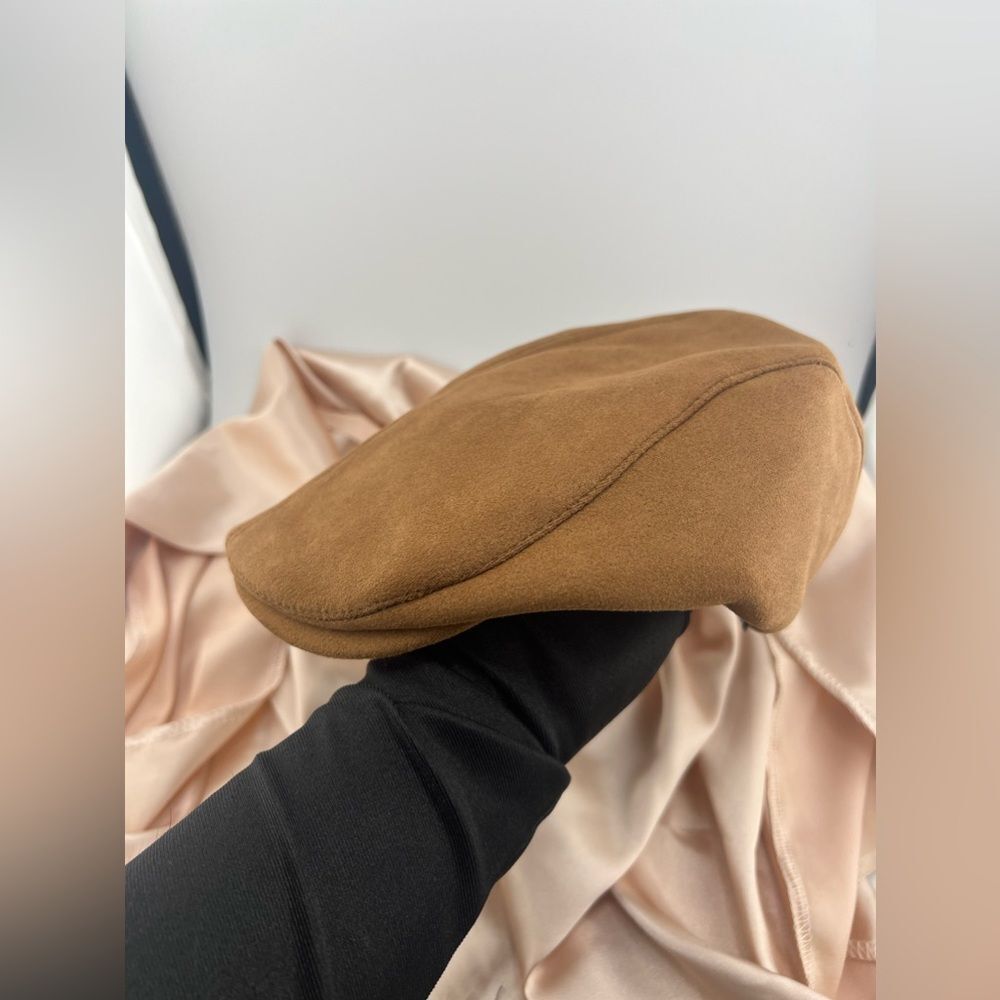 Classic Brown Suede Newsboy Flat Cap - Picture 7 of 8